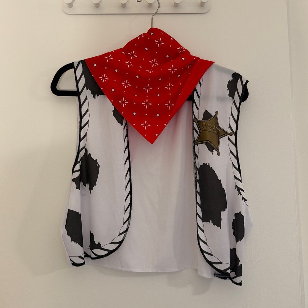 Disney Disguise Men’s Toy Story Woody Cow Print Vest with Red Bandana - One size